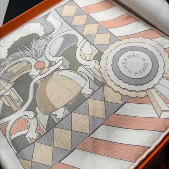HERMES BNIB Pony Pit Stop DOUBLE FACE scarf 90 cm by Ugo Bienvenu | Silk, Pastel - Picture 7 of 9